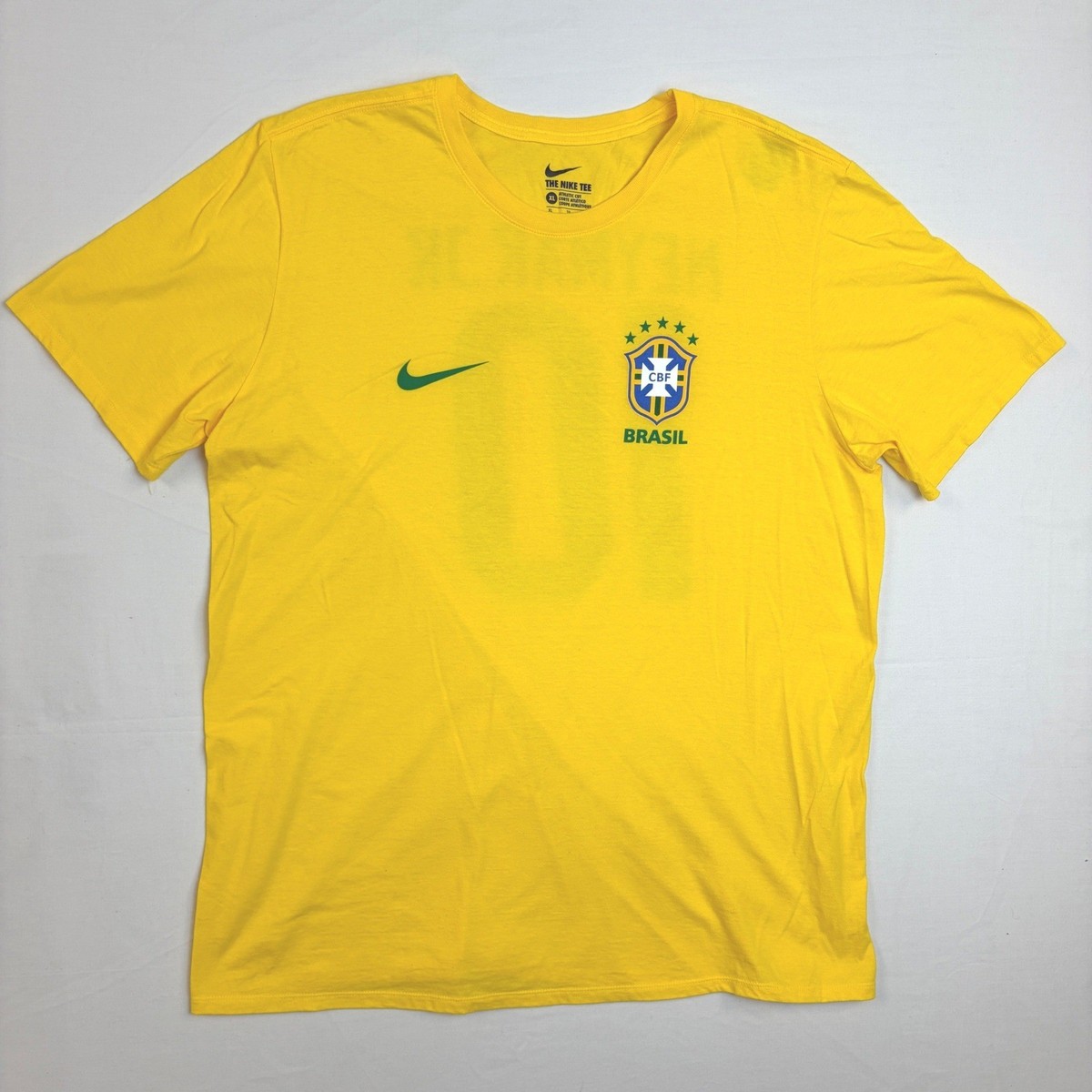 Nike Brazil CBF Neymar Jr 10 Soccer T-Shirt Men XL Yellow Athletic
