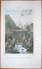 Impresión 1843 PUENTE ANTIGUO CERCA DE LOS REYES, TLAXCALA, MÉXICO, #7