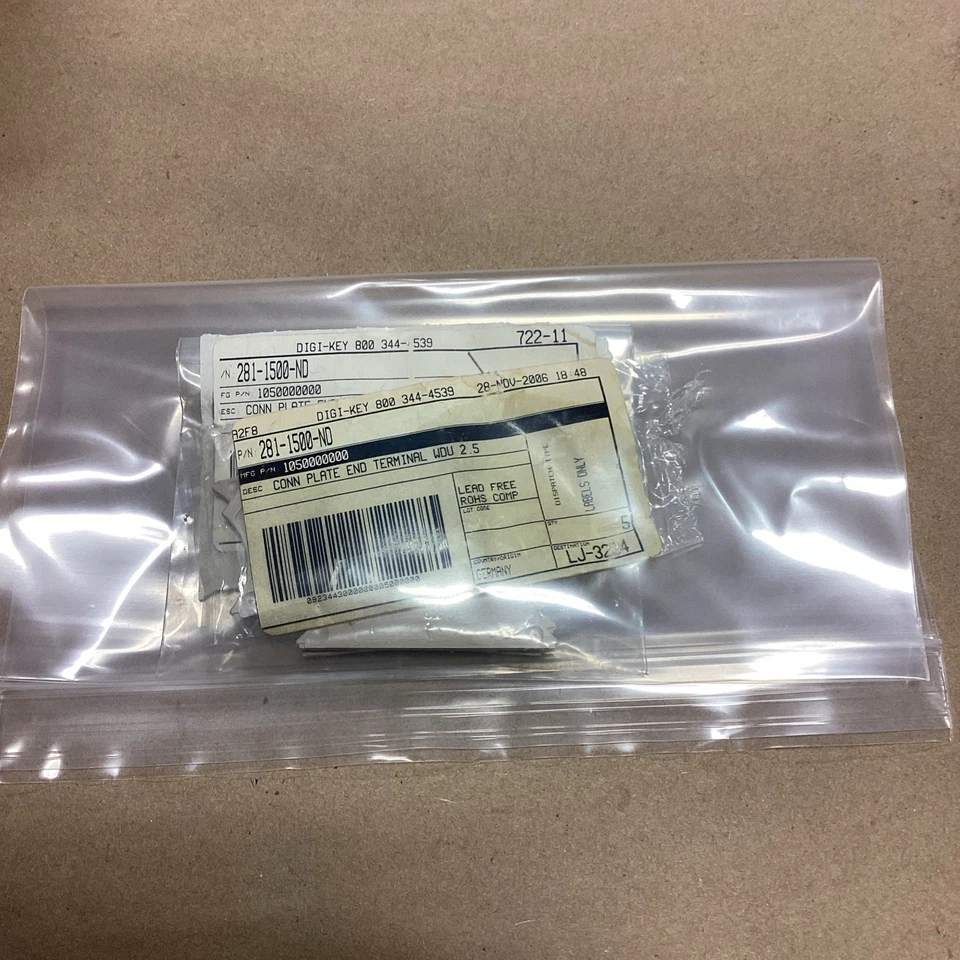 (7) NEW Digi-Key Conn Plate End Terminals WDU 2.5 Beige 281-1500-ND 1050000000 - Image 3 of 3