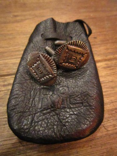 RRL RALPH LAUREN RARE CUFFLINKS NATIVE NAVAJO DESIGN MEN MATERIAL SILVER USED