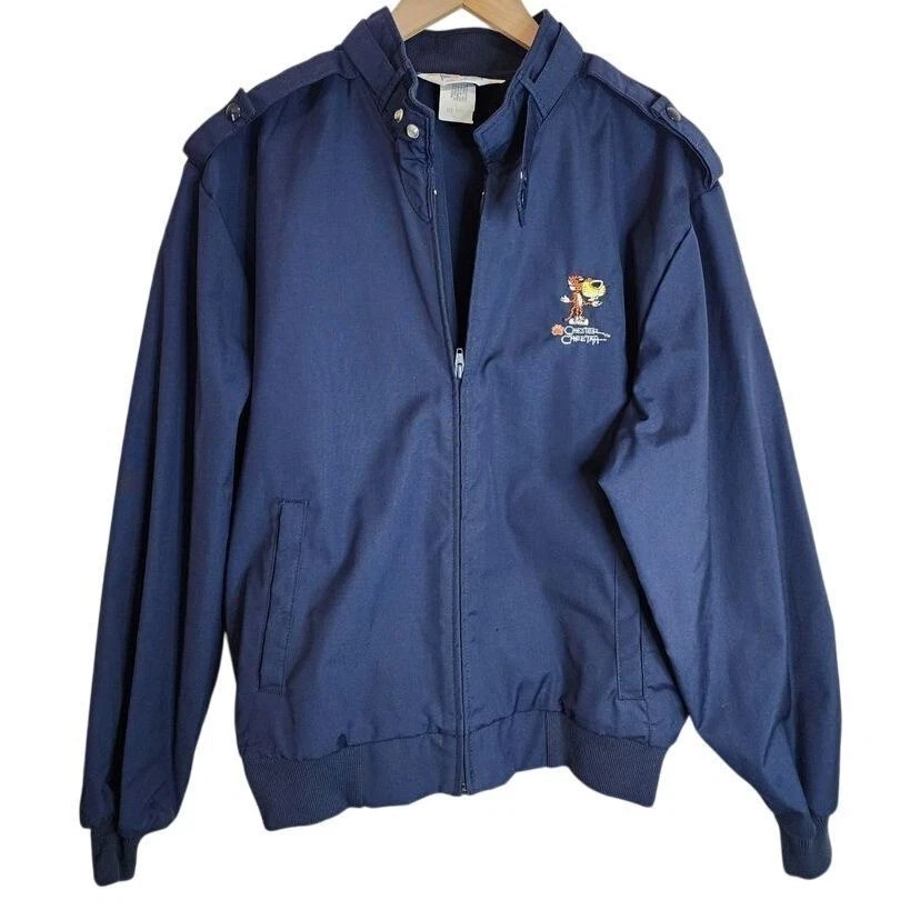MBA Chester Cheetah Jacket Mens XL Blue Vintage Harrington Windbreaker Cheetos - product detail image 1