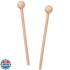 2 Pcs Wood Percussion Sticks 8'' Wood Rhythm Sticks for Kids Mallets Percussi