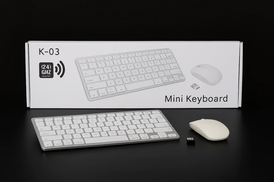 K-03 Wireless Mini Keyboard and Mouse Combo – 2.4GHz, Slim Design, USB Receiver, - Image 2 of 2