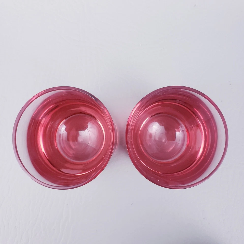 6 Moser Crystal Czechoslovakia WHISKEY Shot Glass, Smoke Gray, Red, Turquoise - Image 3 of 4