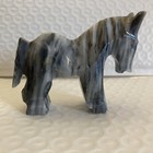 Vintage Hand Carved Stone Horse/Mule Figurine 3”. Marble. — photo 1