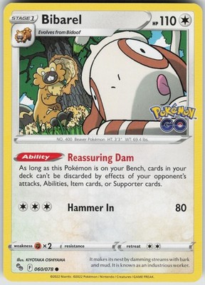 Bibarel 060/078 Common Pokemon GO Pokemon Near Mint