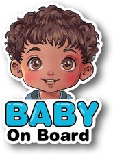 Baby On Board Car Sticker- 7-Inch, Safety Reflective Sticker, Tall Boy BOB BK