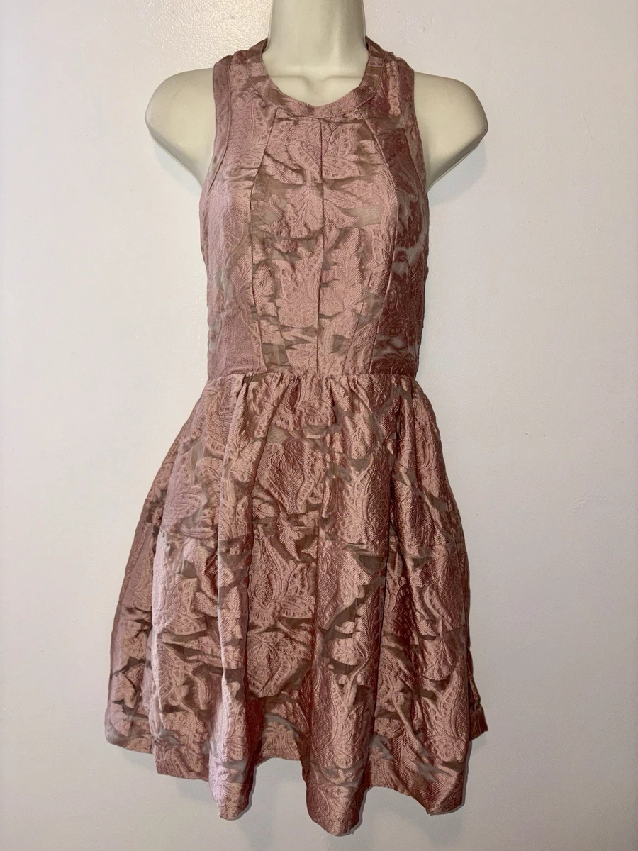 open lace back dress Willowmena Halter Neckline Mini Dress With Tubed Hem - Baby Pink