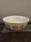 Vintage Pyrex 4 Qt. Tan Gold Hex Signs Promotional Mixing Bowl 1960s Beige 404