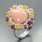 Handmade Natural Pink Opal Ring 925 Sterling Silver Size 8 /R478703