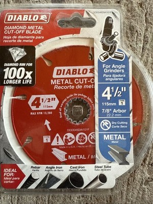 2 pack Diablo Tools DDD045DIA101F Metal Cut-Off Blade 4-1/2 In. Diamond. 2 blade