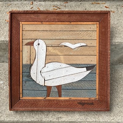 Vintage Art - 1970s Seagulls Lath by Theodore de Groot