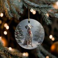 Dalmatian Collectible Ceramic Christmas, Holiday Ornament- C101
