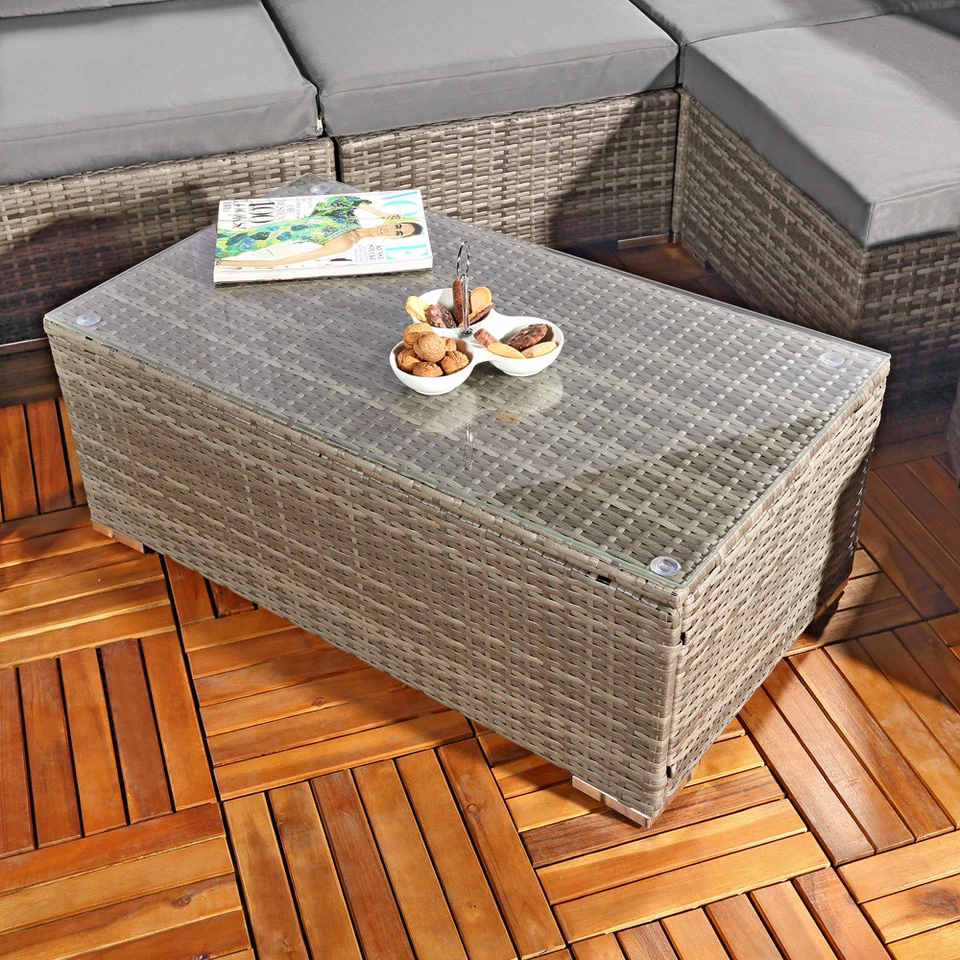 Sitzgruppe Rattan Grau Lounge Gartengarnitur Gartenset Sitzmöbel Essgruppe ⛱️ - Bild 3 von 4