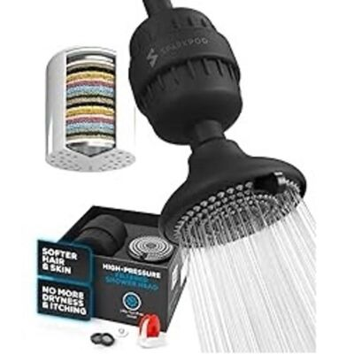 #ad SparkPod High Pressure Filtered Shower Head Silver Mildew Resistant $35.00