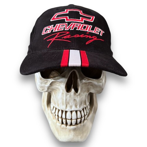 Chevrolet Chevy Racing Hat Baseball Cap Black Red White Striped General Motors