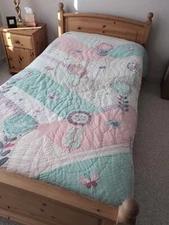 Pottery Barn Kids Quilt Alexia Twin Butterflies Flowers 2016 Pink Turquoise