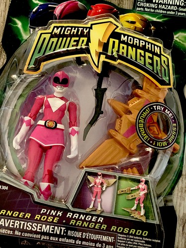 Mighty Morphin Power Rangers Pink 4" w Light up Dino Fly 2010 New Factory Sealed - Picture 3 of 6