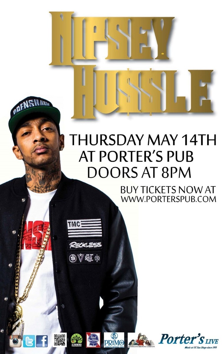 NIPSEY HUSSLE 2015 SAN DIEGO CONCERT POSTER - Rap Hip Hop Music