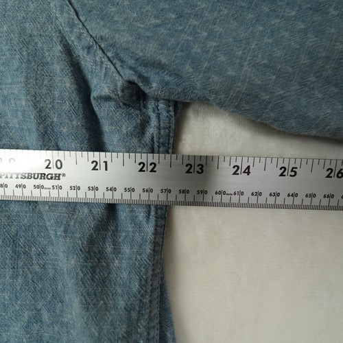 Levis Hemd Herren Große XL Western Chambray Langarm Taschen Kragen Blau - Bild 8 von 9