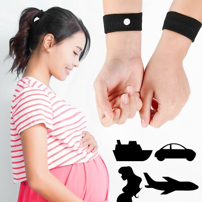 2Pc MORNING SICKNESS PREGNANCY WRIST BANDS Drug-Free Anti Nausea NATURAL  SAFE UK
