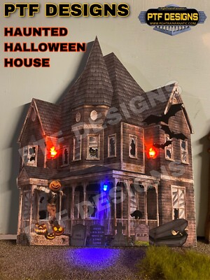 HO Scale    HAUNTED HALLOWEEN HOUSE     BUILDING FLAT W/LEDs MTH LIONEL