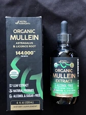 Mullein Leaf Extract Organic Lung Cleanse Drops for Lung Health Natural Herbal