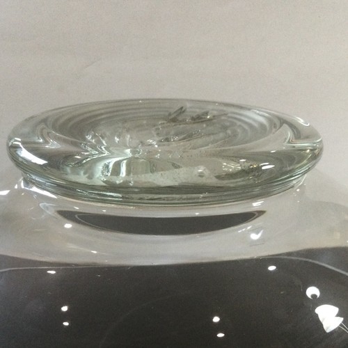 Vintage Dansk Clear Glass Crystal With Embossed Leaf Design 9 1/2" Serving Bowl - Picture 6 of 11