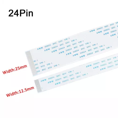 24Pin FFC Flexible Flat Cable Ribbon 0.5 / 1.0mm Pitch AWM 20624 Length 6 - 40CM
