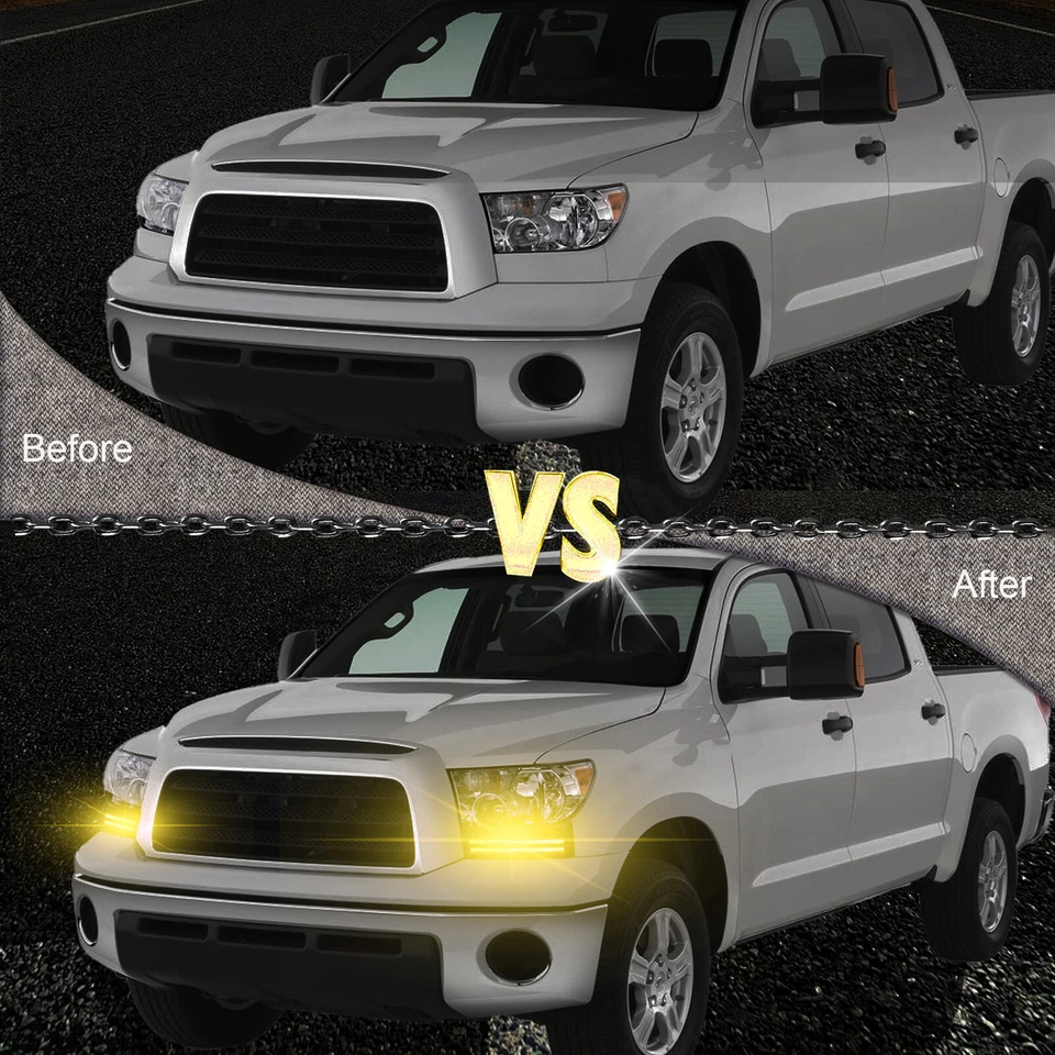 Daytime Running Light Turn Signal Fog for Toyota Tundra 2007-2013 Sequoia2008-17 - Image 2 of 4