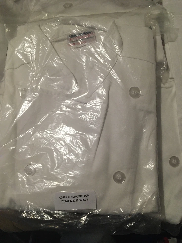 Abrigo de Chef Utilitario Uncommon Threads 10 Clásico Botón Manga Larga Mediano Blanco Foto 4 de 4