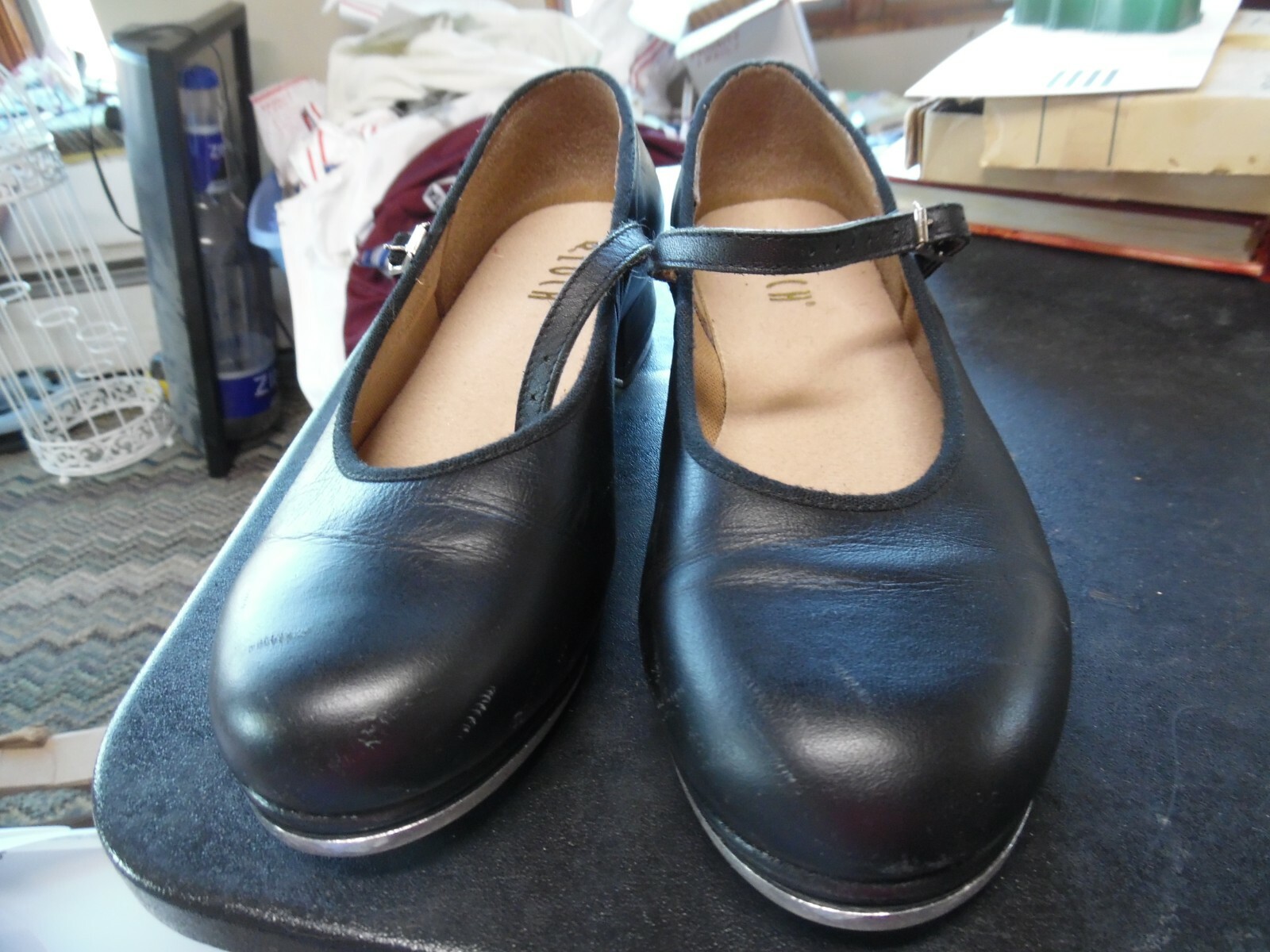Girls Bloch black leather mary jane tap shoes size 7 … Gem