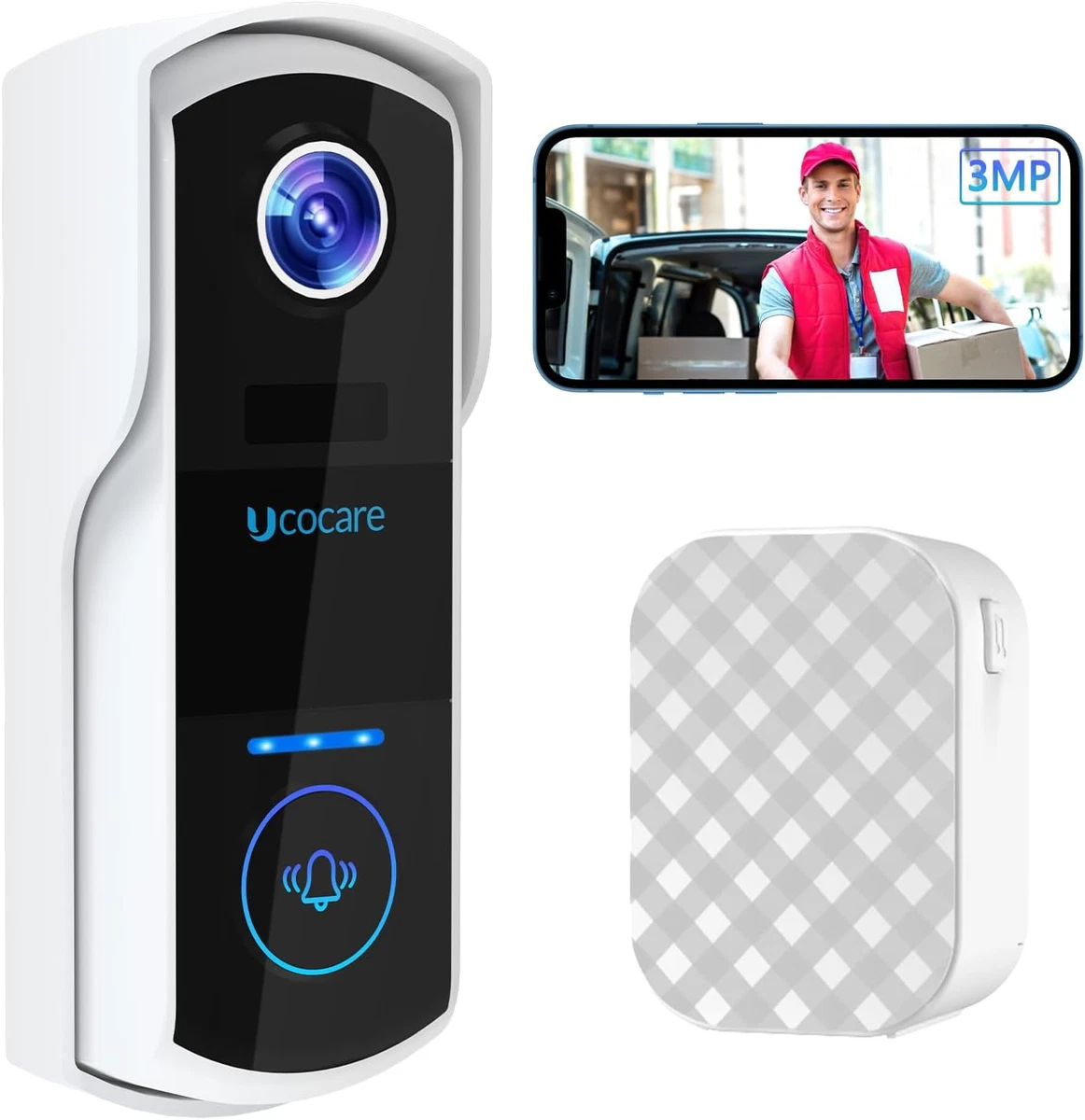 Wireless Video Doorbell, Doorbell Camera With Chime (P4) – ucocare