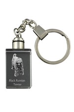 Black Russian Terrier, Chornyi Terrier - Crystal key ring with dog photo, illumi