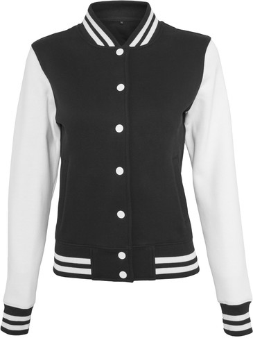 Giacca Women's Sweat College BY027 - Donne Polycotton fresco varsity preppy Top - Foto 6 di 14