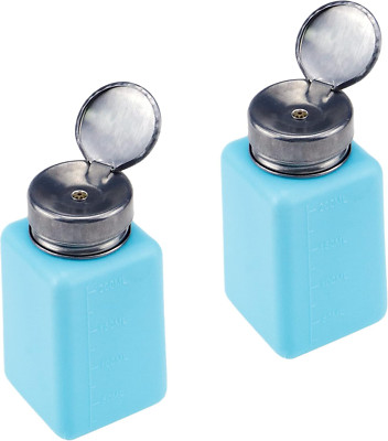 Crapyt 2 Pack Push down Pump Dispenser for Cleanser 200Ml Blue Solvent Dispenser