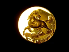U.S. WILD MUSTANG. 24K Gold plated on heavy Sterling Silver Medal