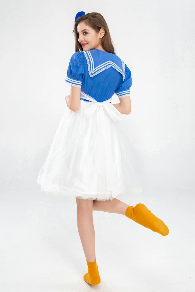 Donald Duck Womens Costume Dress Blue White + Accessory Halloween Disney AUPOST - Image 4 of 4