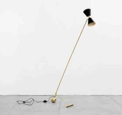 Italian Counter Balance Floor Lamp Brass Adjustable Mid Century Made by H D