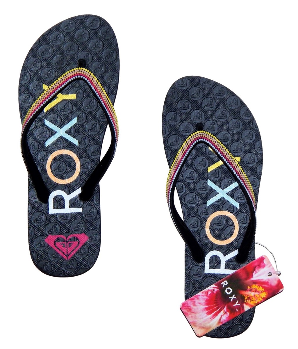 ROXY CRUSH III Beaded Flip Flops Thongs Pool Sandals Women's 6, 7, or 10  NWT