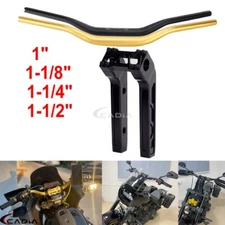 1-1/8" 1-1/2" Club Style Handlebar & Pullback Riser Kit For Harley Softail Dyna