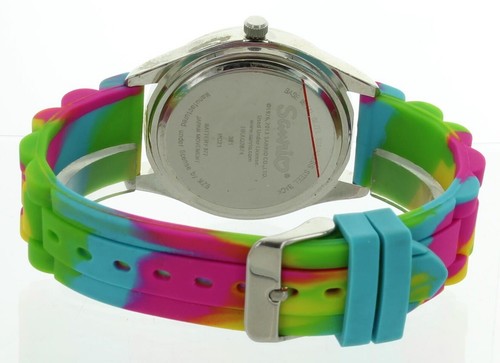 Hello Kitty by Sanrio silver tone Ladies Multi-Color Rainbow Band Watch HK2874S - Picture 2 of 3