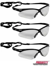 3- NEMESIS CLEAR ANTI FOG Shooting Safety Glasses ANSI Z87+ Protective Eyewear