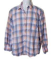 J Mclaughlin Shirt Mens Large Button Up Multicolor Gingham Plaid Egyptian Cotton