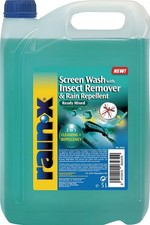 RainX rtu Screenwash Insect Remover Rain Repellent 5L Prevents Bacteria  ...... 2.95 per litre