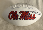 Ny Giants Jaxson Dart Hand Signed Ole Miss Rebels Logo Football W/ Beckett Coa