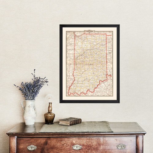 Old Map of Indiana 1882 - Vintage Indiana Art - Picture 4 of 29