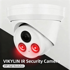 VIKYLIN 5MP IR 30M Turret Security Camera Built-in MIC CCTV IP67 Waterproof POE