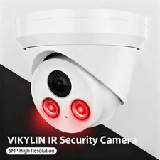 VIKYLIN 5MP IR 30M Turret Security IP Camera Built-in MIC CCTV IP67 Waterproof