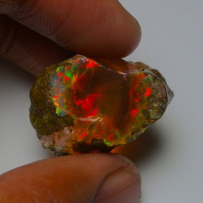 Ethiopian Oil Opal Specimen  37.05  cts Natural Rough Gemstone - Fire Opal Roug